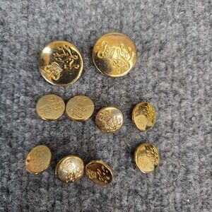 10 LAUREN RALPH LAUREN LRL CROWN BLAZER REPLACEMENT BUTTONS GOLD TONE